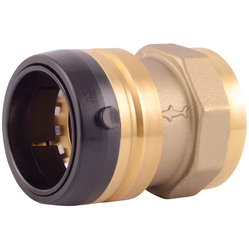 SharkBite 1-1/2 Inch FNPT Adapter, Push to Connect Brass Plumbing Fitting, PEX Pipe, Copper, CPVC, PE-RT, HDPE, UXL114140F - Image 1